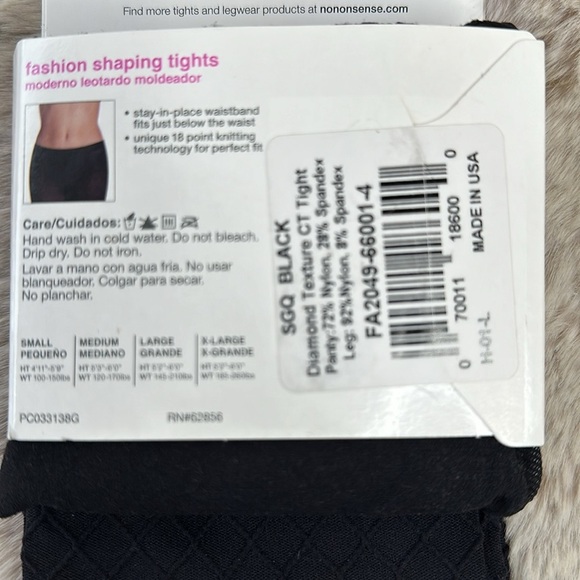 Hanes | No Nonsense | Great Shapes® Diamond Control Top Textured Tights … - Picture 4 of 5